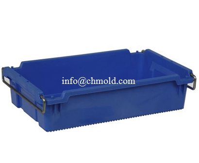 Stackable plastic box with iron hook Plastic Injection Mould 001